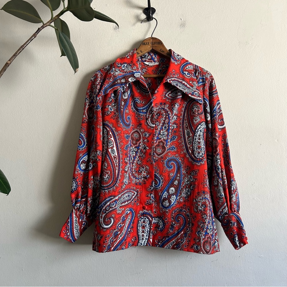 70's Paisley Blouse - image 2